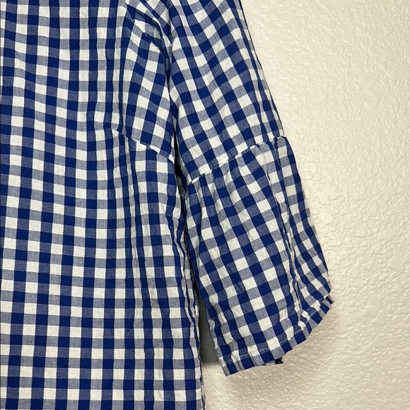 Blue Gingham Top with Red Embroidery L - Picture 5 of 6